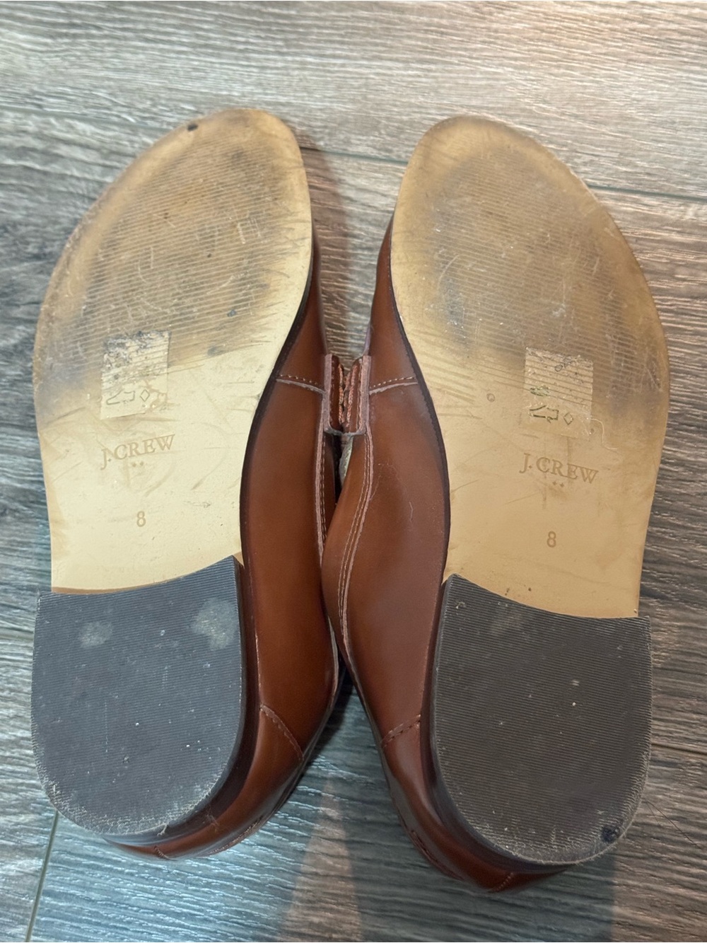 J Crew Classic Women's Brown Leather Loafers Lightly Worn size 8 - Picture 3 of 5